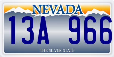 NV license plate 13A966