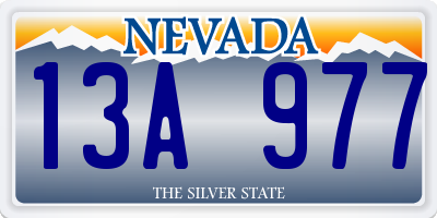 NV license plate 13A977