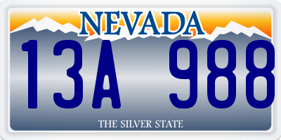 NV license plate 13A988