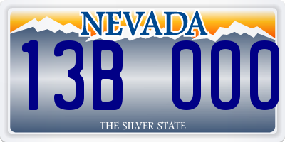 NV license plate 13B000