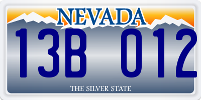 NV license plate 13B012