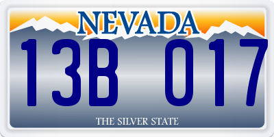 NV license plate 13B017