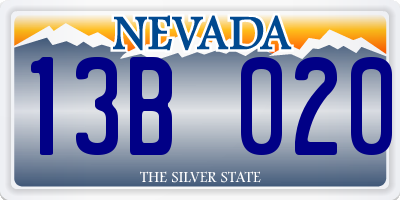 NV license plate 13B020