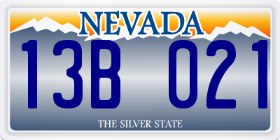 NV license plate 13B021
