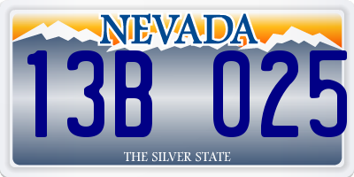 NV license plate 13B025