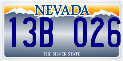 NV license plate 13B026