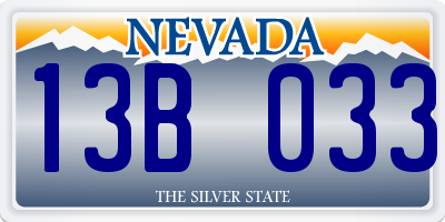 NV license plate 13B033