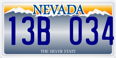 NV license plate 13B034