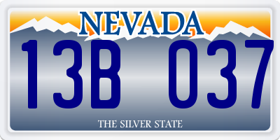 NV license plate 13B037