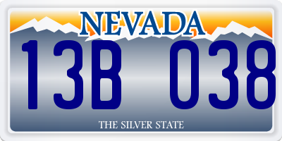 NV license plate 13B038