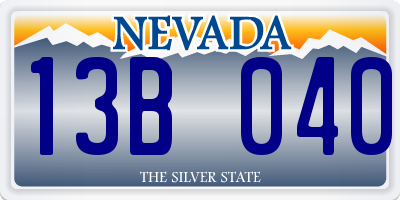 NV license plate 13B040