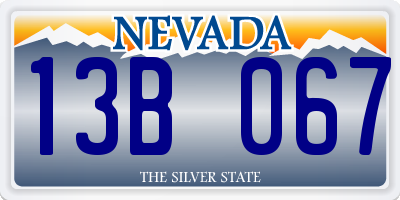 NV license plate 13B067