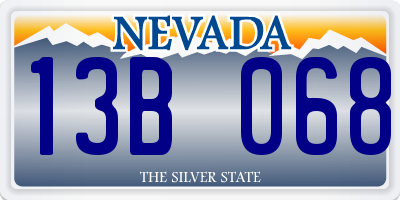 NV license plate 13B068