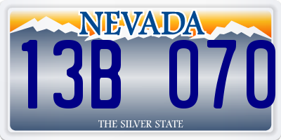 NV license plate 13B070