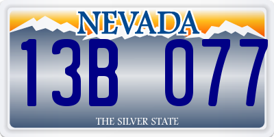 NV license plate 13B077