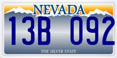 NV license plate 13B092