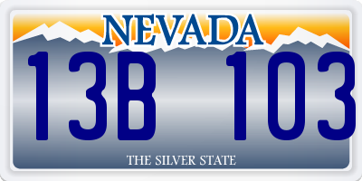 NV license plate 13B103