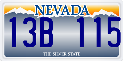 NV license plate 13B115