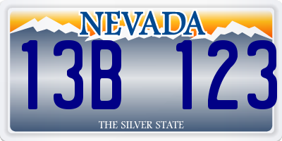 NV license plate 13B123