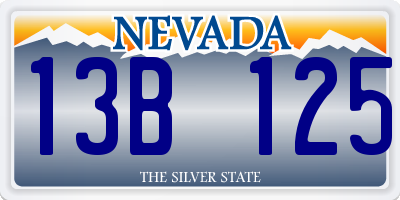 NV license plate 13B125