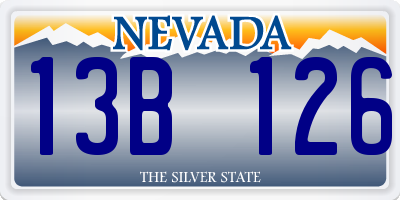 NV license plate 13B126