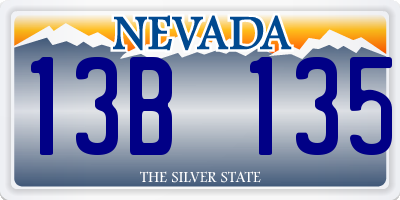 NV license plate 13B135