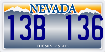 NV license plate 13B136