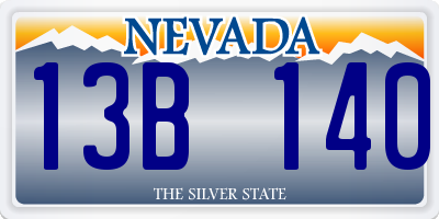 NV license plate 13B140
