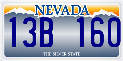 NV license plate 13B160