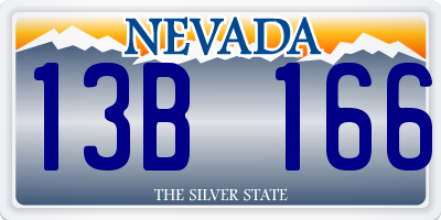 NV license plate 13B166