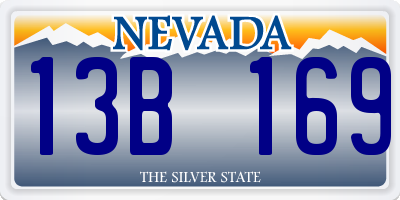 NV license plate 13B169