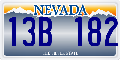 NV license plate 13B182