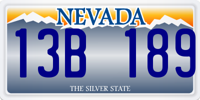 NV license plate 13B189
