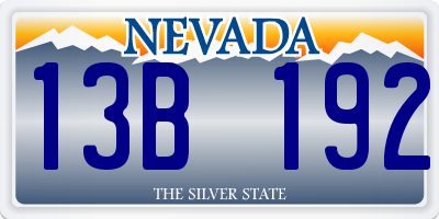 NV license plate 13B192