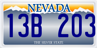 NV license plate 13B203