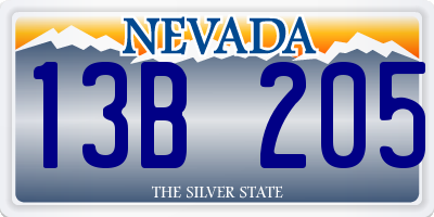 NV license plate 13B205