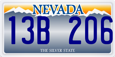 NV license plate 13B206