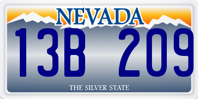NV license plate 13B209