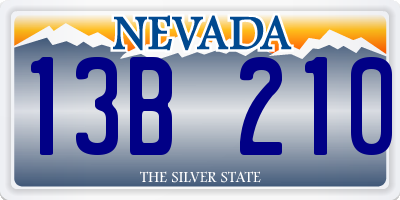 NV license plate 13B210