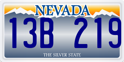 NV license plate 13B219