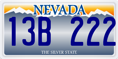 NV license plate 13B222