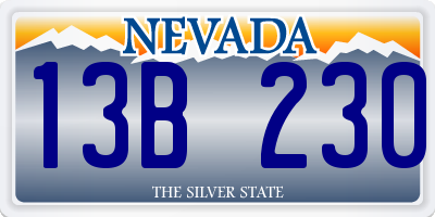 NV license plate 13B230