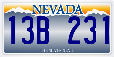 NV license plate 13B231