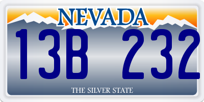 NV license plate 13B232