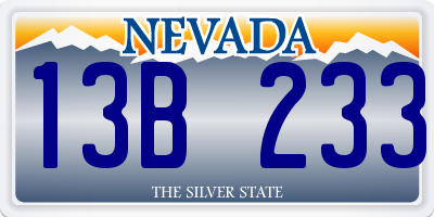 NV license plate 13B233
