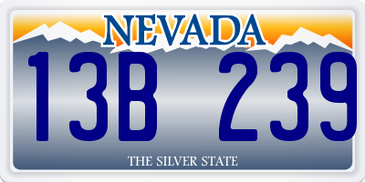 NV license plate 13B239