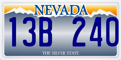 NV license plate 13B240