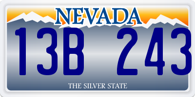 NV license plate 13B243