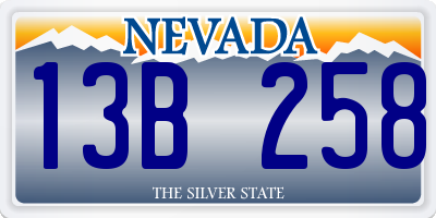 NV license plate 13B258