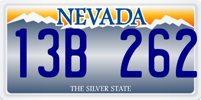 NV license plate 13B262